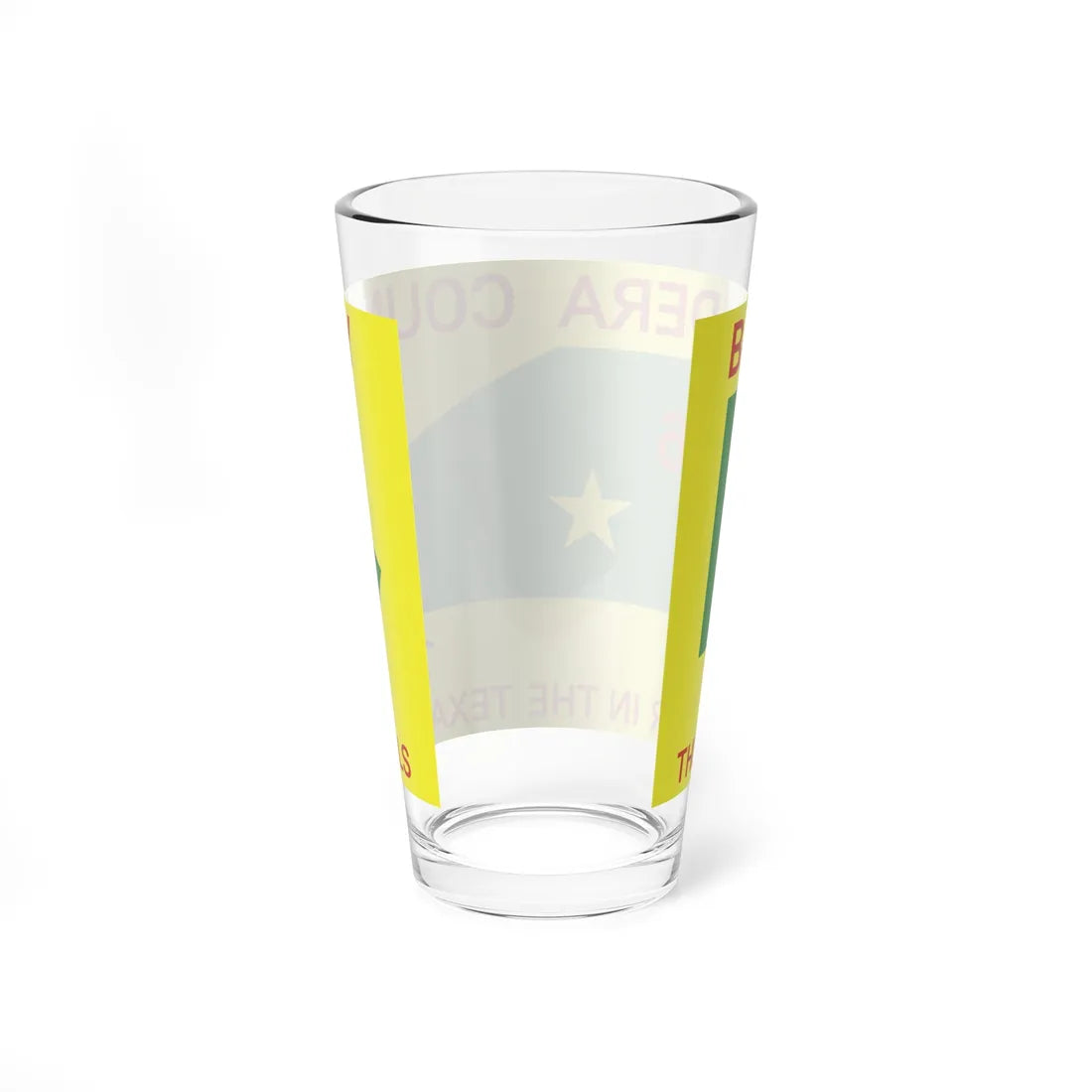 Flag of Bandera County Texas (United States) Pint Glass 16oz - Go Mug Yourself