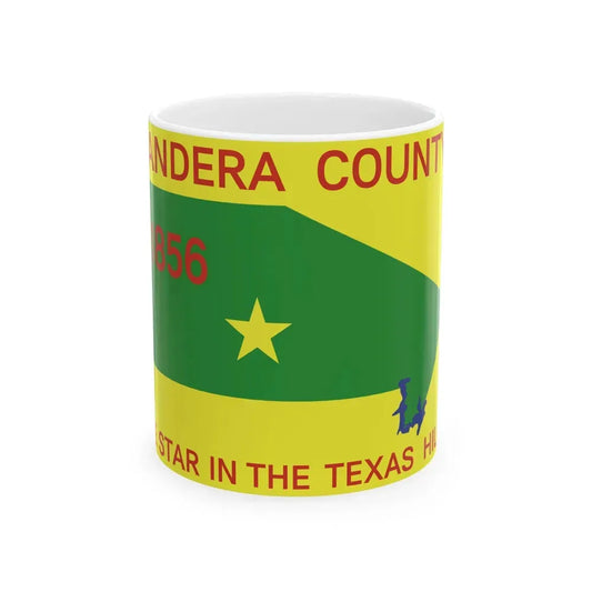 Flag of Bandera County Texas (United States) White Coffee Mug 11oz - Go Mug Yourself