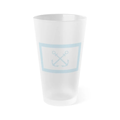 Flag of Bandera de Prefectura Naval Argentina - Frosted Pint Glass 16oz-16oz-Frosted-Go Mug Yourself