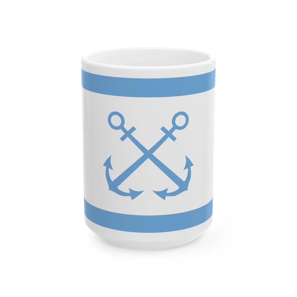 Flag of Bandera de Prefectura Naval Argentina - White Coffee Mug-15oz-Go Mug Yourself