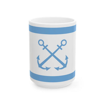 Flag of Bandera de Prefectura Naval Argentina - White Coffee Mug-15oz-Go Mug Yourself