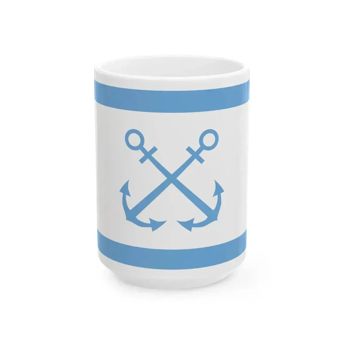 Flag of Bandera de Prefectura Naval Argentina - White Coffee Mug 15oz - Go Mug Yourself