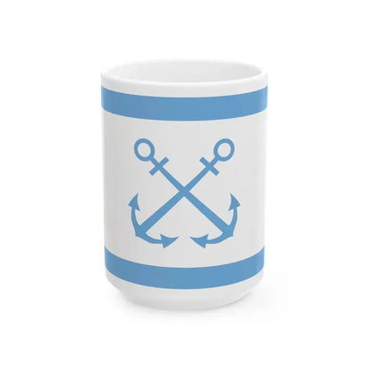 Flag of Bandera de Prefectura Naval Argentina - White Coffee Mug 15oz - Go Mug Yourself