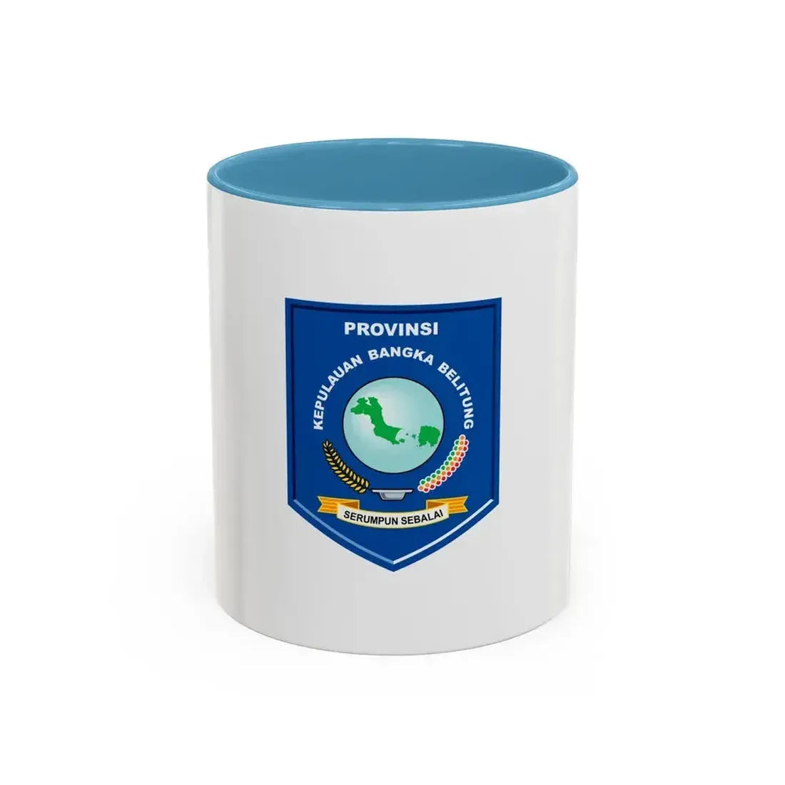 Flag of Bangka Belitung Indonesia - Accent Coffee Mug 11oz Light Blue - Go Mug Yourself
