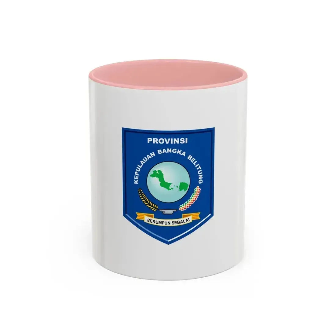 Flag of Bangka Belitung Indonesia - Accent Coffee Mug 11oz Pink - Go Mug Yourself