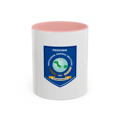 Flag of Bangka Belitung Indonesia - Accent Coffee Mug 11oz Pink - Go Mug Yourself
