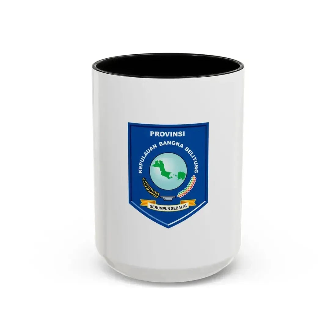 Flag of Bangka Belitung Indonesia - Accent Coffee Mug 15oz Black - Go Mug Yourself