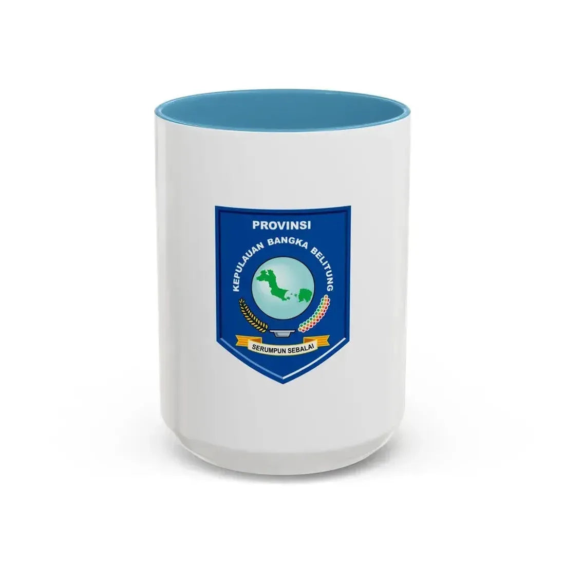 Flag of Bangka Belitung Indonesia - Accent Coffee Mug 15oz Light Blue - Go Mug Yourself