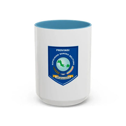 Flag of Bangka Belitung Indonesia - Accent Coffee Mug 15oz Light Blue - Go Mug Yourself