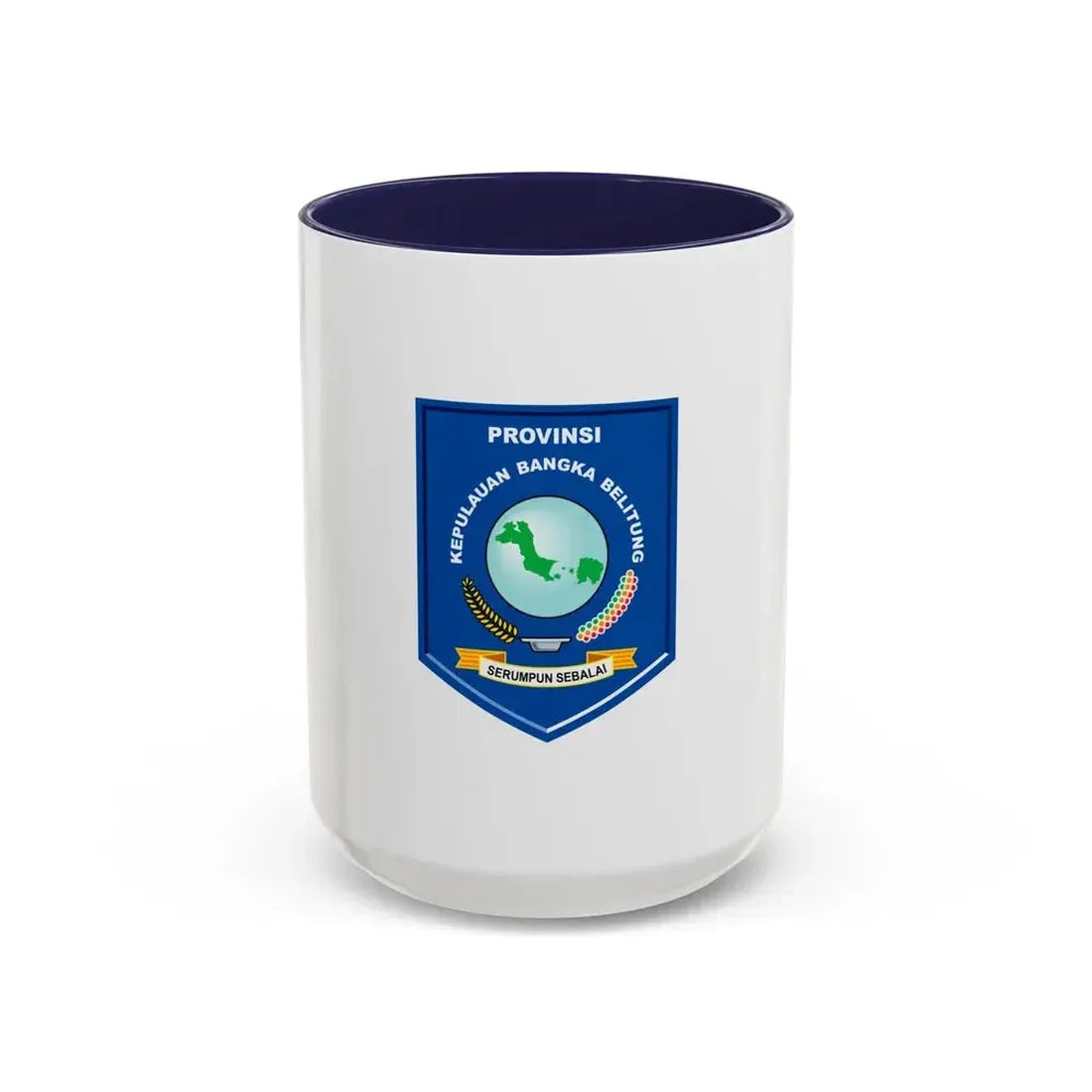 Flag of Bangka Belitung Indonesia - Accent Coffee Mug 15oz Navy - Go Mug Yourself