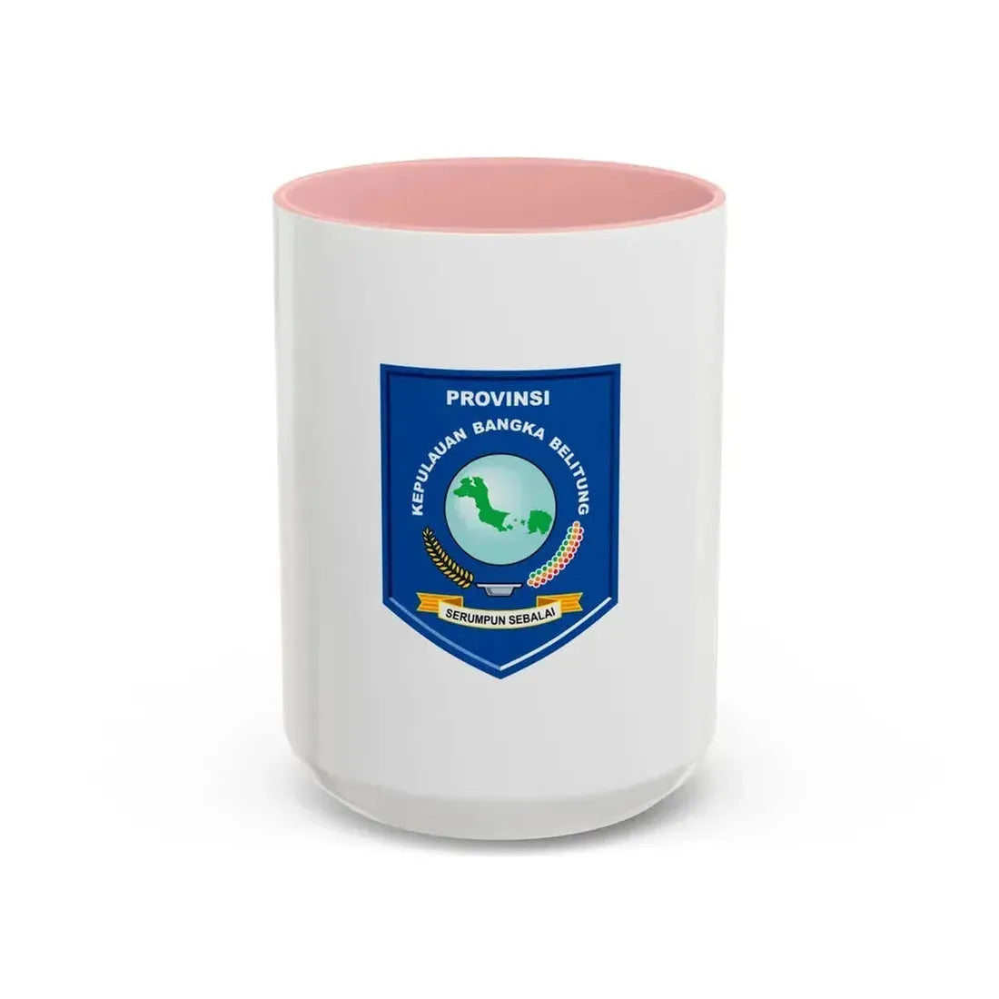 Flag of Bangka Belitung Indonesia - Accent Coffee Mug 15oz Pink - Go Mug Yourself
