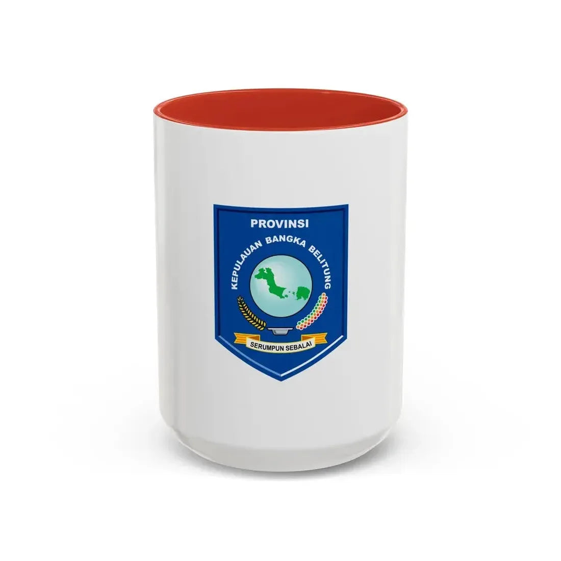 Flag of Bangka Belitung Indonesia - Accent Coffee Mug 15oz Red - Go Mug Yourself