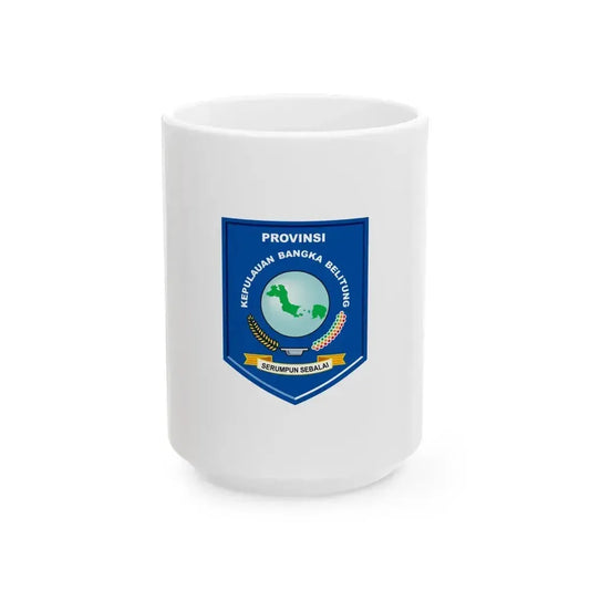 Flag of Bangka Belitung Indonesia - White Coffee Mug 15oz - Go Mug Yourself