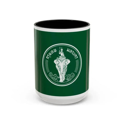 Flag of Bangkok Thailand - Accent Coffee Mug 15oz Black - Go Mug Yourself