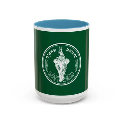 Flag of Bangkok Thailand - Accent Coffee Mug 15oz Light Blue - Go Mug Yourself
