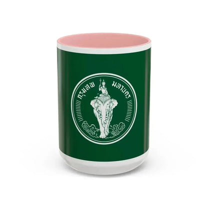 Flag of Bangkok Thailand - Accent Coffee Mug 15oz Pink - Go Mug Yourself
