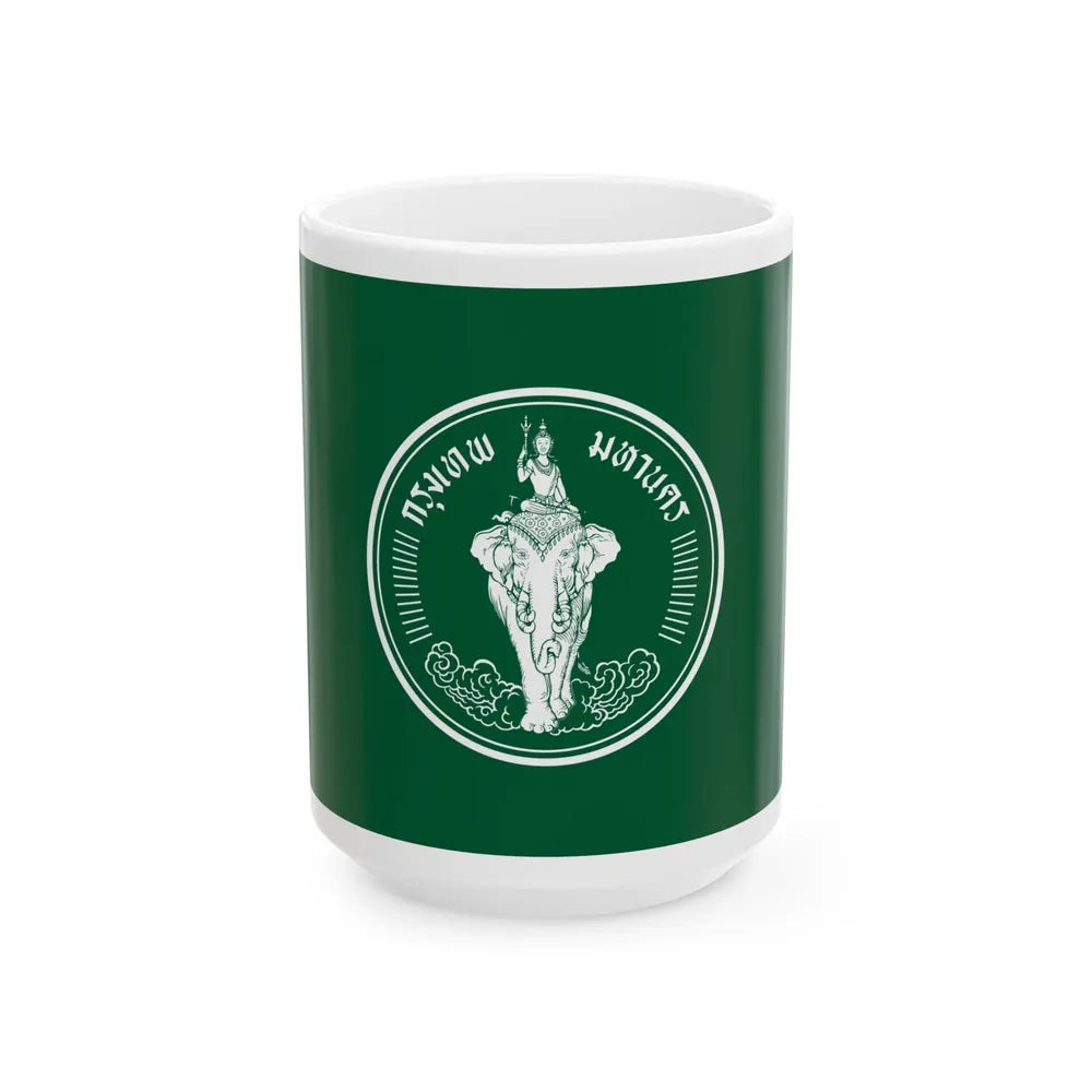 Flag of Bangkok Thailand - White Coffee Mug-15oz-Go Mug Yourself