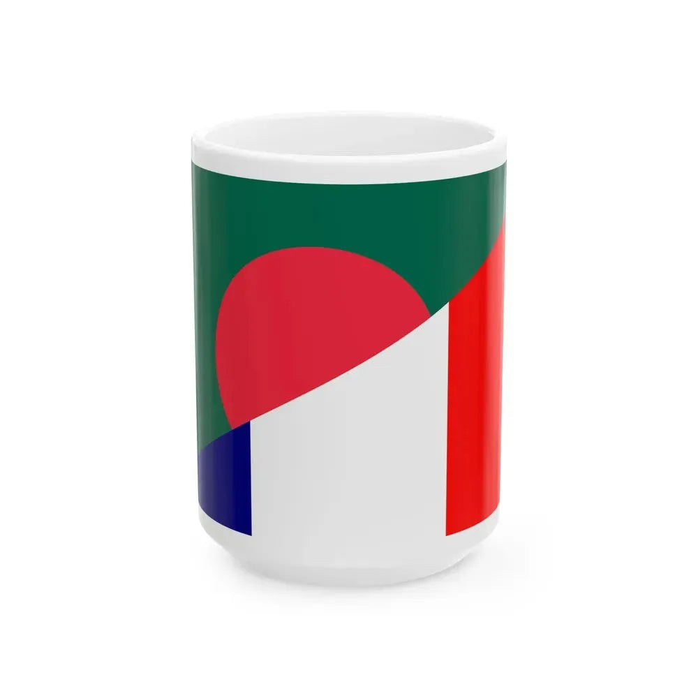 Flag of Bangladesh and France (Bangladesh) White Coffee Mug 15oz - Go Mug Yourself