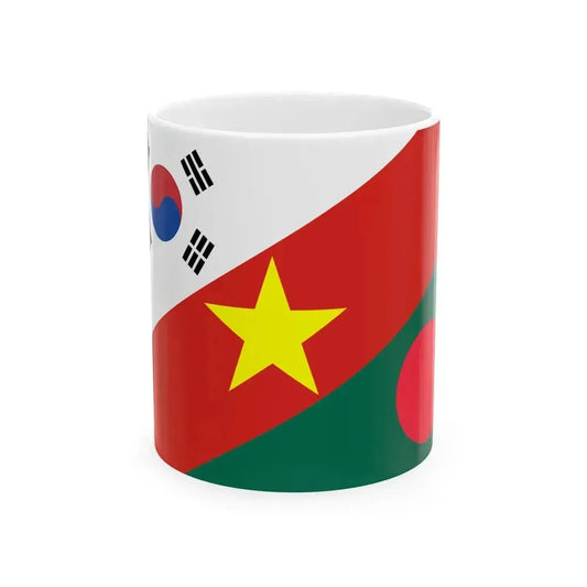 Flag of Bangladesh South Korea and Vietnam (Bangladesh) White Coffee Mug 11oz - Go Mug Yourself