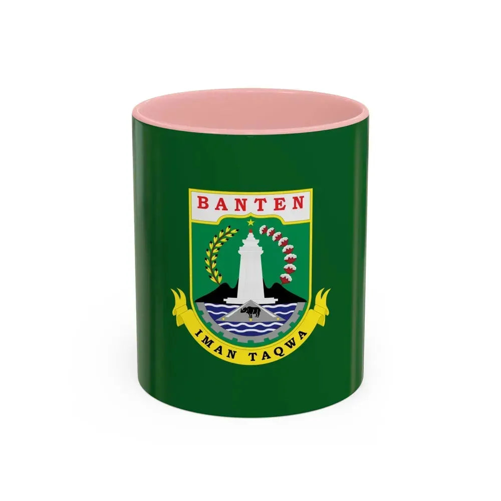 Flag of Banten Indonesia - Accent Coffee Mug 11oz Pink - Go Mug Yourself
