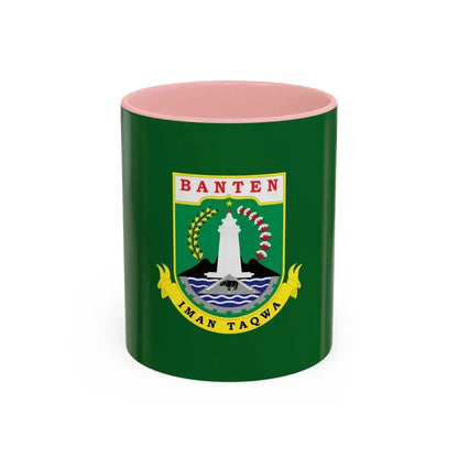 Flag of Banten Indonesia - Accent Coffee Mug 11oz Pink - Go Mug Yourself