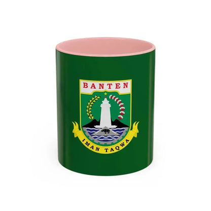 Flag of Banten Indonesia - Accent Coffee Mug 11oz Pink - Go Mug Yourself