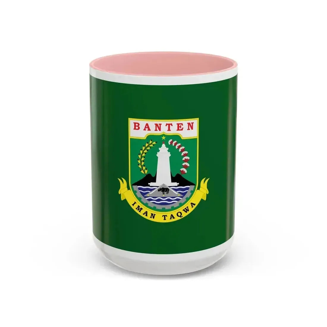 Flag of Banten Indonesia - Accent Coffee Mug 15oz Pink - Go Mug Yourself