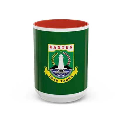 Flag of Banten Indonesia - Accent Coffee Mug 15oz Red - Go Mug Yourself
