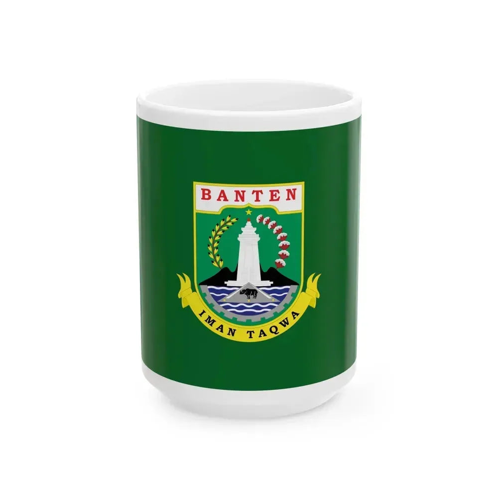 Flag of Banten Indonesia - White Coffee Mug 15oz - Go Mug Yourself