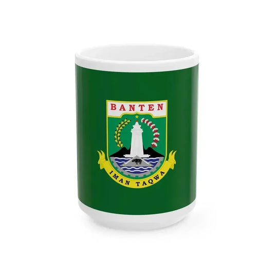 Flag of Banten Indonesia - White Coffee Mug 15oz - Go Mug Yourself