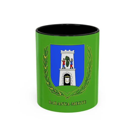 Flag of Baranya County Hungary - Accent Coffee Mug 11oz Black - Go Mug Yourself