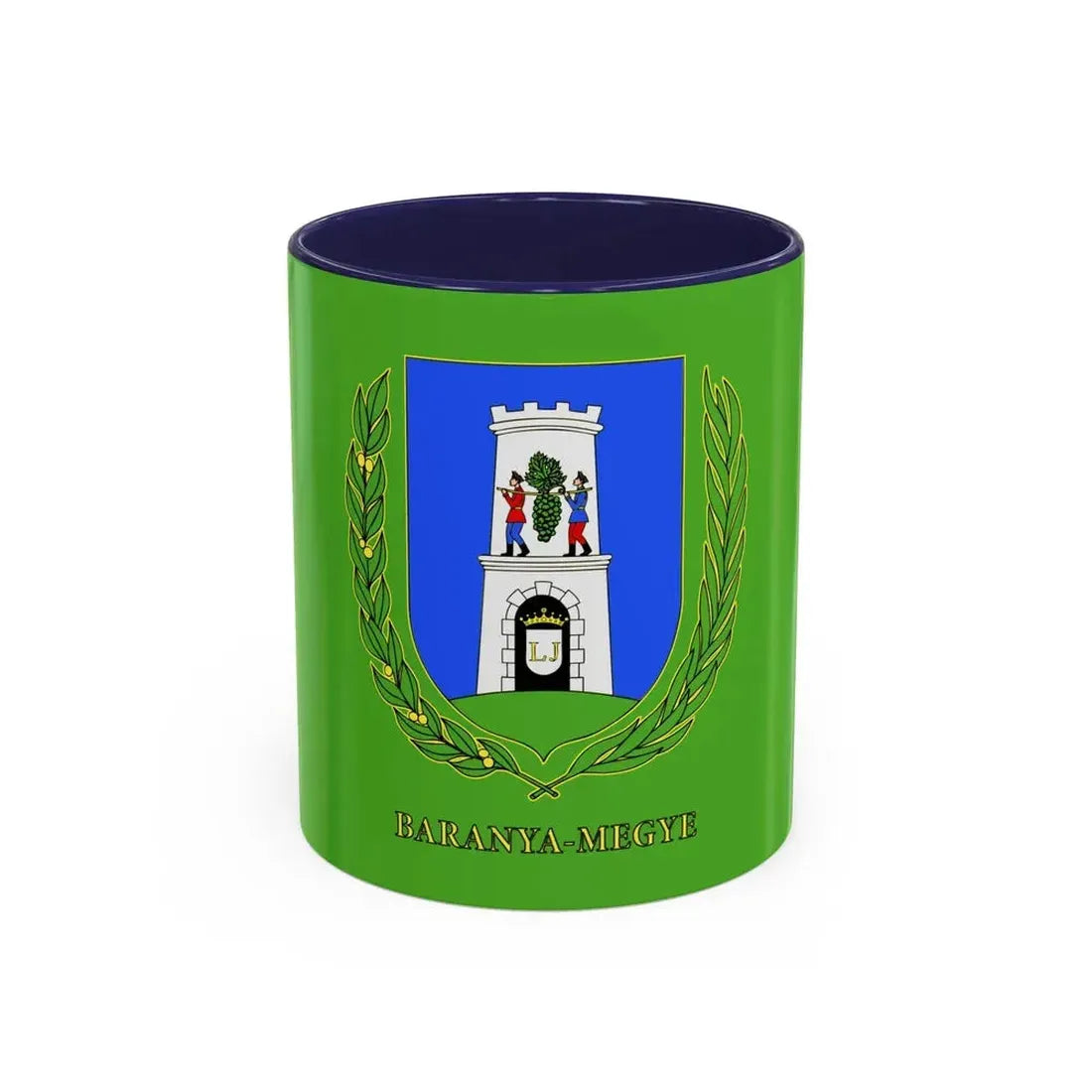 Flag of Baranya County Hungary - Accent Coffee Mug 11oz Navy - Go Mug Yourself
