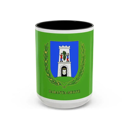 Flag of Baranya County Hungary - Accent Coffee Mug 15oz Black - Go Mug Yourself