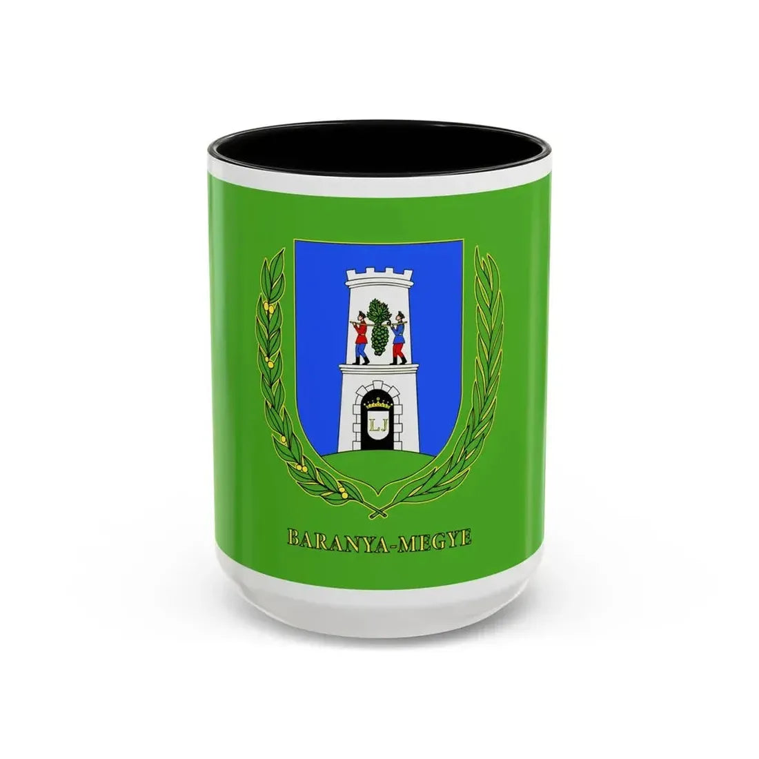 Flag of Baranya County Hungary - Accent Coffee Mug 15oz Black - Go Mug Yourself