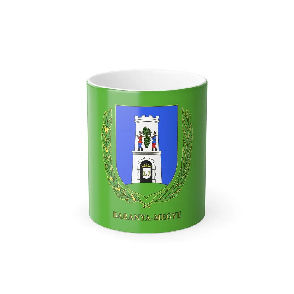 Flag of Baranya County Hungary - Color Changing Coffee Mug-11oz-Go Mug Yourself