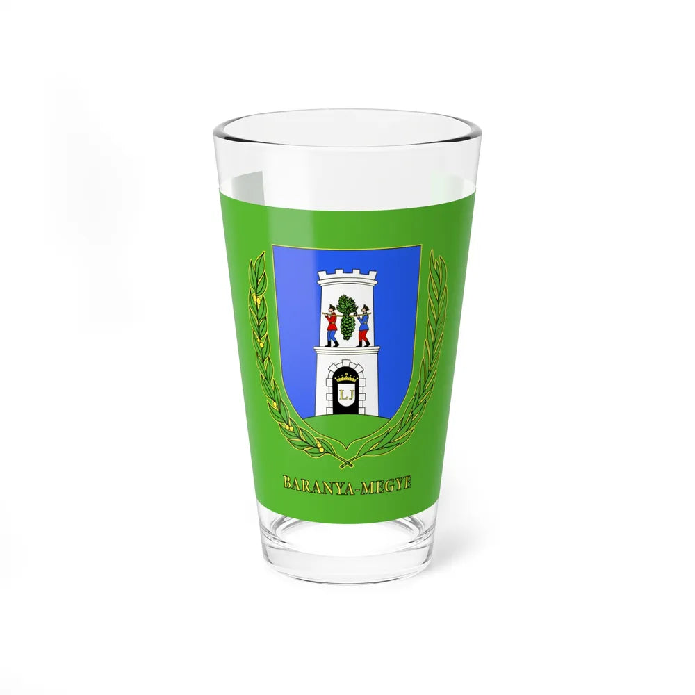 Flag of Baranya County Hungary - Pint Glass 16oz-16oz-Go Mug Yourself