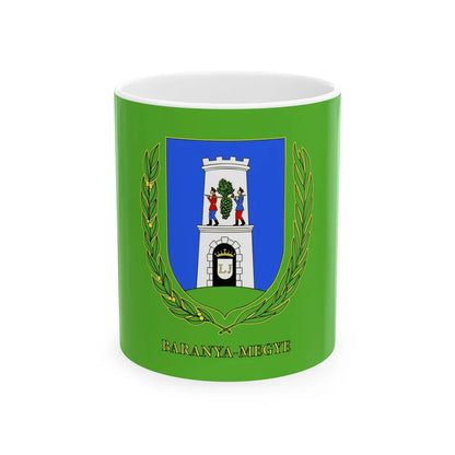 Flag of Baranya County Hungary - White Coffee Mug-11oz-Go Mug Yourself