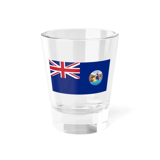 Flag of Barbados 1870-1966 (Barbados) Shot Glass 1.5oz 1.5oz - Go Mug Yourself