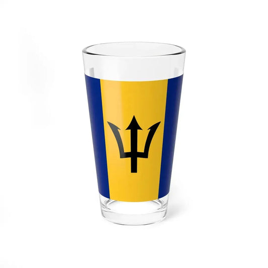 Flag of Barbados (Barbados) Pint Glass 16oz 16oz - Go Mug Yourself