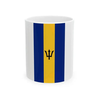 Flag of Barbados vertical banner (Barbados) White Coffee Mug 11oz - Go Mug Yourself