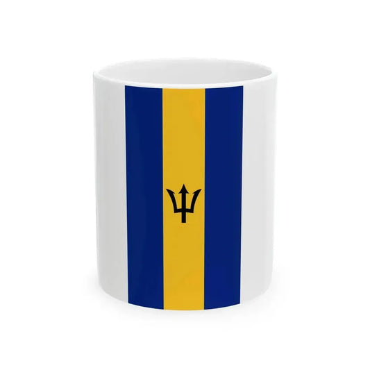 Flag of Barbados vertical banner (Barbados) White Coffee Mug 11oz - Go Mug Yourself