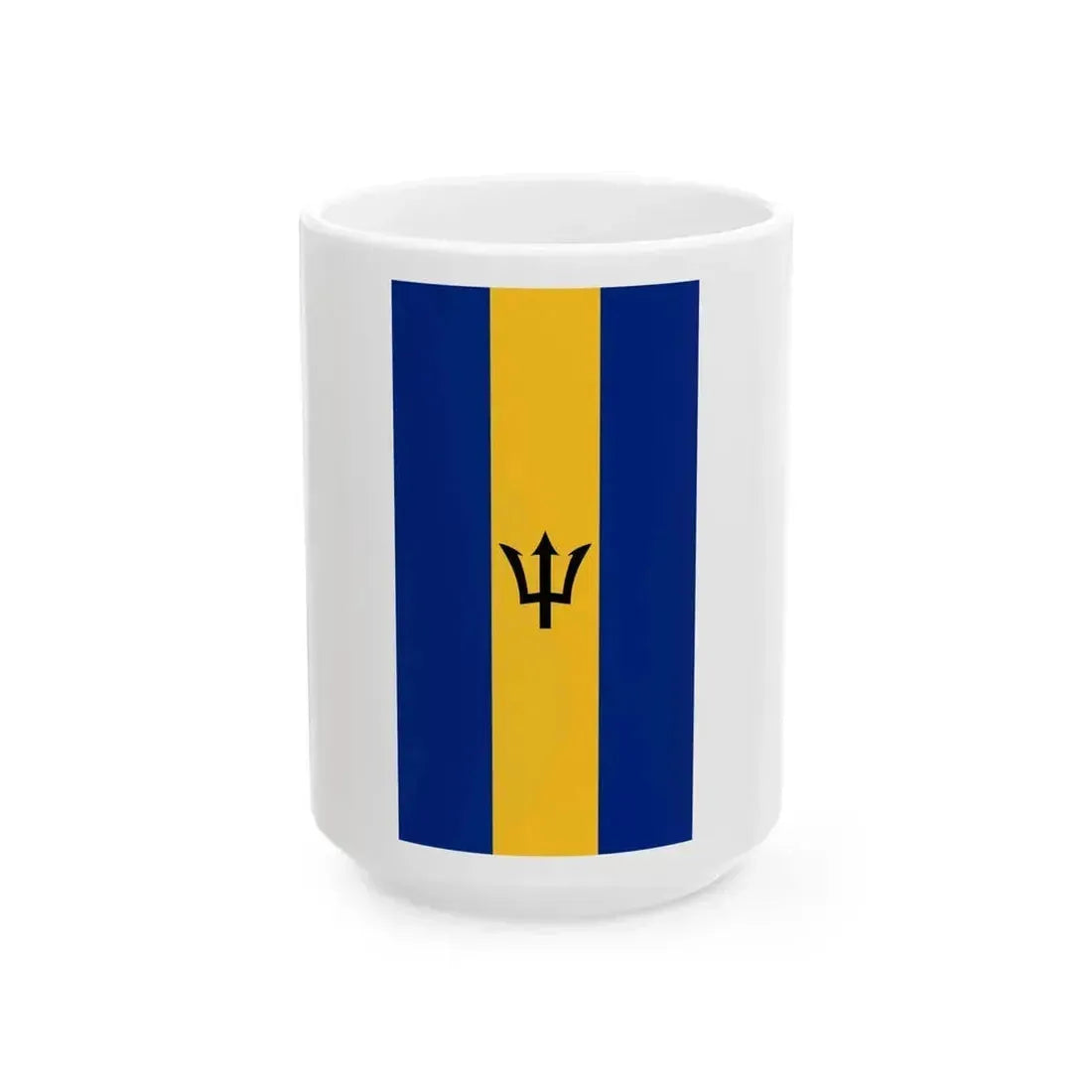 Flag of Barbados vertical banner (Barbados) White Coffee Mug 15oz - Go Mug Yourself
