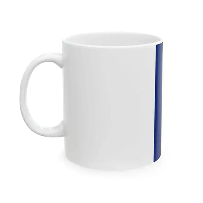 Flag of Barbados vertical banner (Barbados) White Coffee Mug - Go Mug Yourself