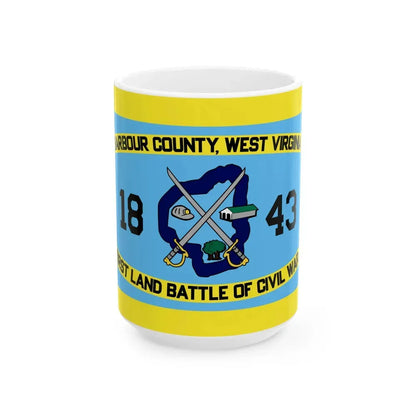 Flag of Barbour County West Virginia (United States) White Coffee Mug 15oz - Go Mug Yourself