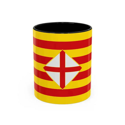 Flag of Barcelona - Accent Coffee Mug 11oz Black - Go Mug Yourself