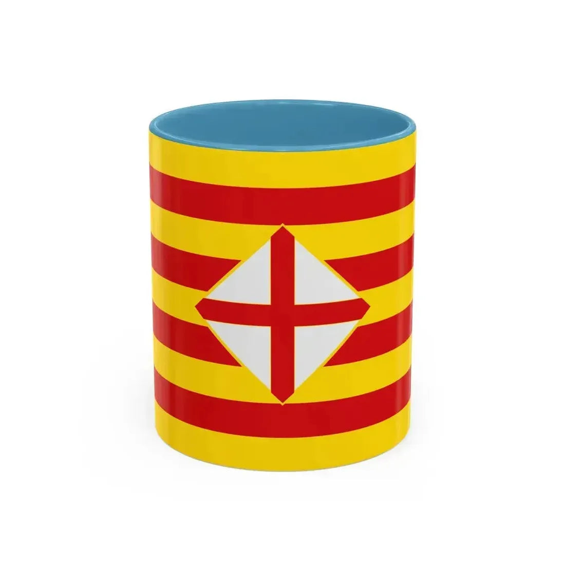 Flag of Barcelona - Accent Coffee Mug 11oz Light Blue - Go Mug Yourself