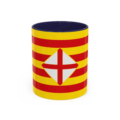 Flag of Barcelona - Accent Coffee Mug 11oz Navy - Go Mug Yourself