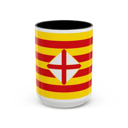 Flag of Barcelona - Accent Coffee Mug 15oz Black - Go Mug Yourself