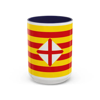 Flag of Barcelona - Accent Coffee Mug 15oz Navy - Go Mug Yourself