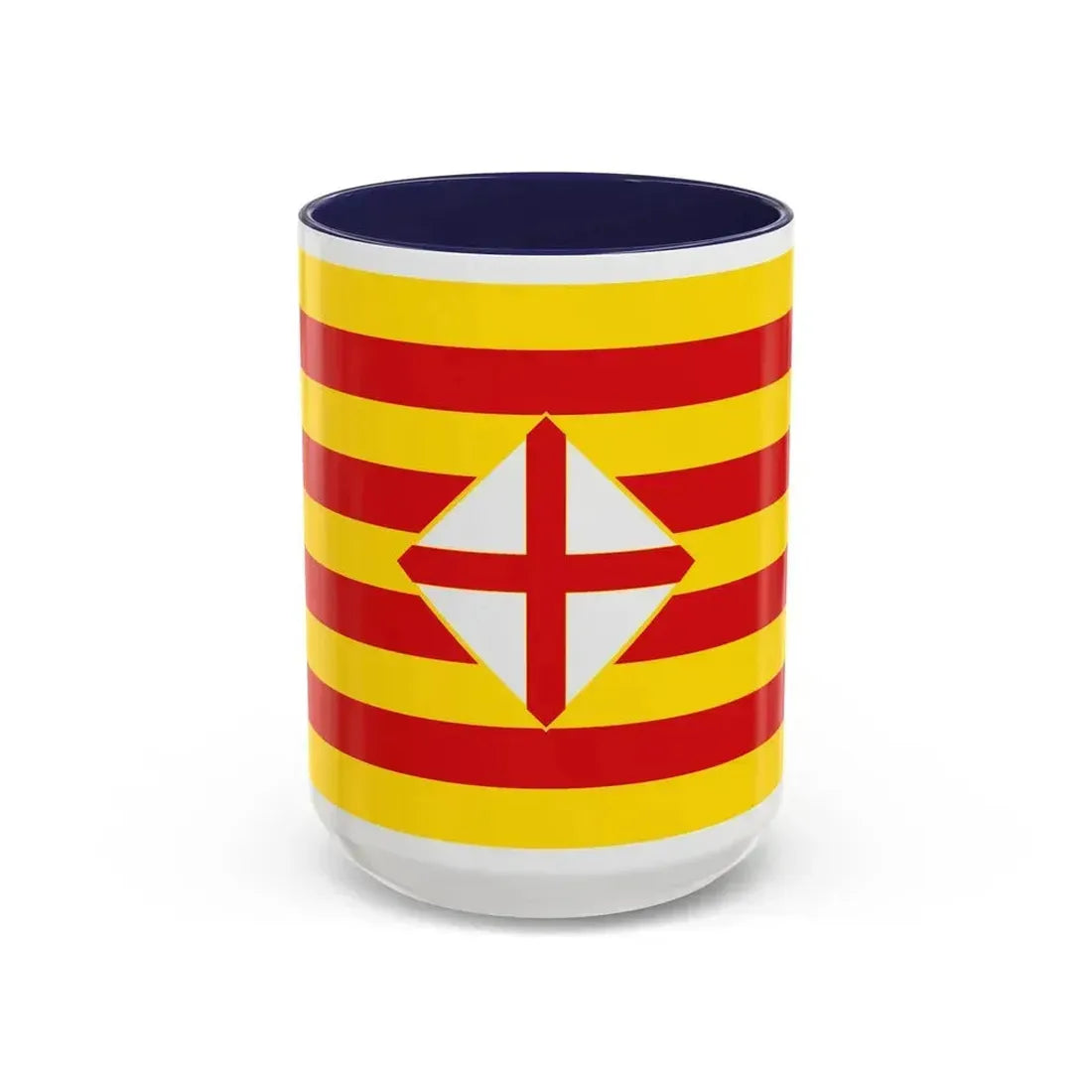 Flag of Barcelona - Accent Coffee Mug 15oz Navy - Go Mug Yourself
